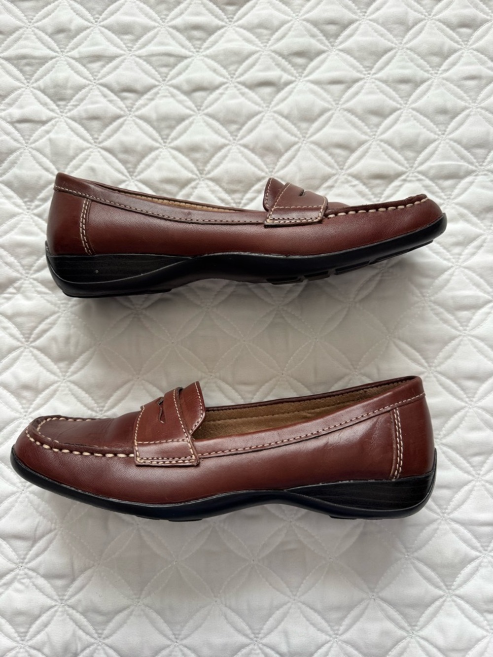Naturalizer Women's Carletta Brown Leather Penny Loafers Flats Slip-on Size 7 - Picture 4 of 13